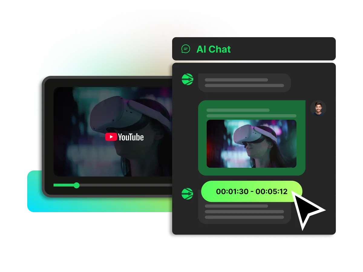 An AI chat interface enhancing YouTube video comprehension by allowing users to ask questions about the video content.